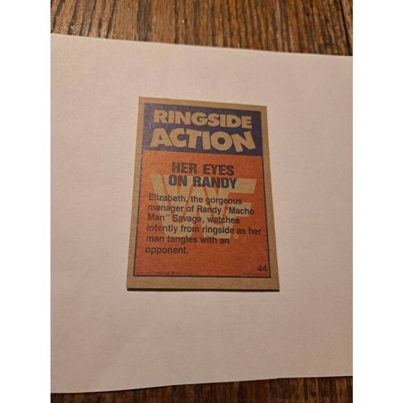 Vintage 1987 WWF Macho Man Randy Savage Elizabeth Sticker Puzzle Trading Card 4 - Picture 2 of 2